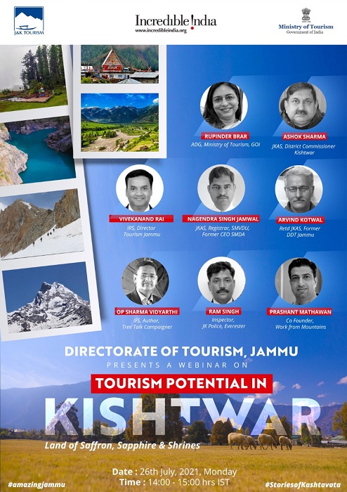 Jammu Tourism organizes webinar to promote ‘Kishtwar – Land of Kashtavata’