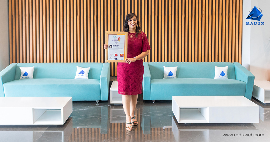 Radixweb’s Digital Marketing Head, Sarrah Pitaliya, Named as a Fast-paced Leader by World Women Leadership and CMO Asia