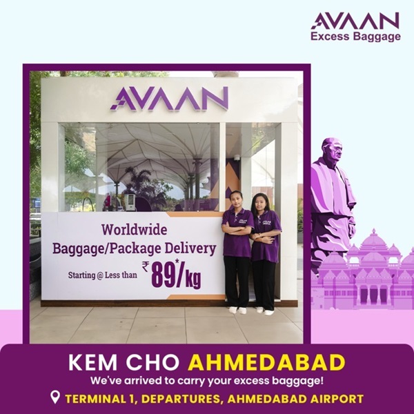 Avaan India Launches Kiosk at Terminal 1, Ahmedabad Airport offering excess baggage solutions at affordable prices